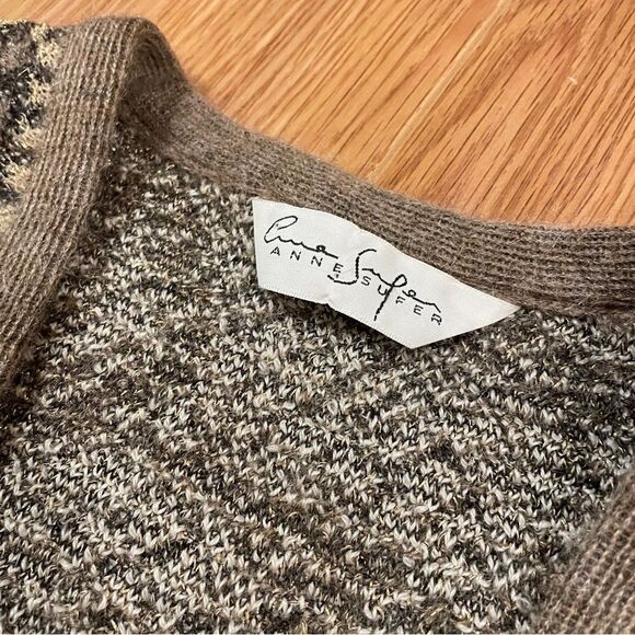 Vintage Made in France Mosaic Wool Vest Brown - Picture 8 of 13